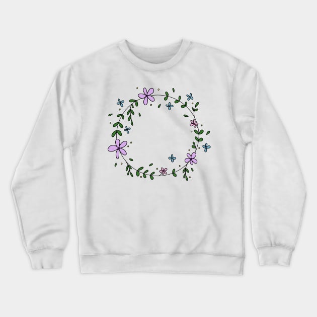 FLOWER WREATH Crewneck Sweatshirt by basiastachurska